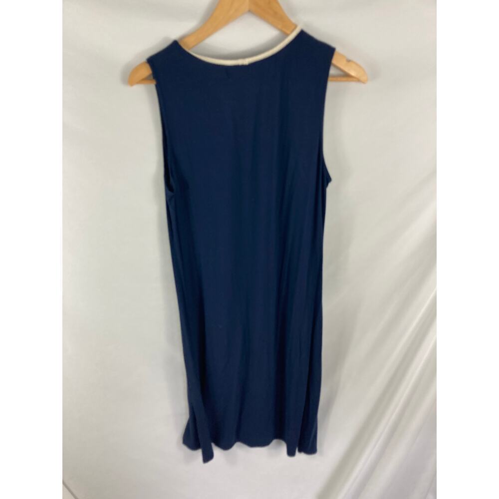 Max Studio Blue V Neck Crochet Neckline Sleeveless Dress Size Small - Picture 5 of 5